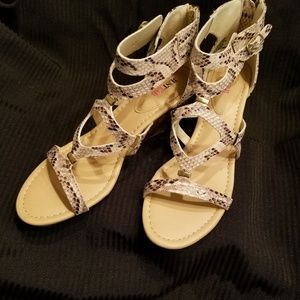 Gladiator-style wedge heel sandals, size 10--NWT